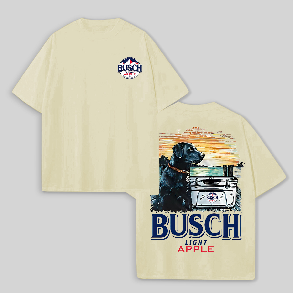 Busch Light Apple Printed Unisex Oversized T-shirt Image - 11