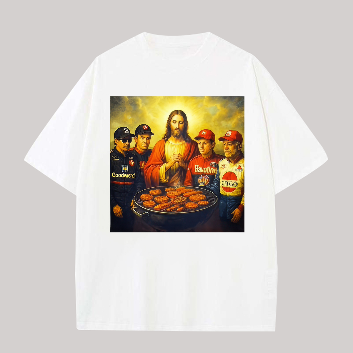 The Real Gang Meetup In Heaven Printed Oversized Unisex T-shirts