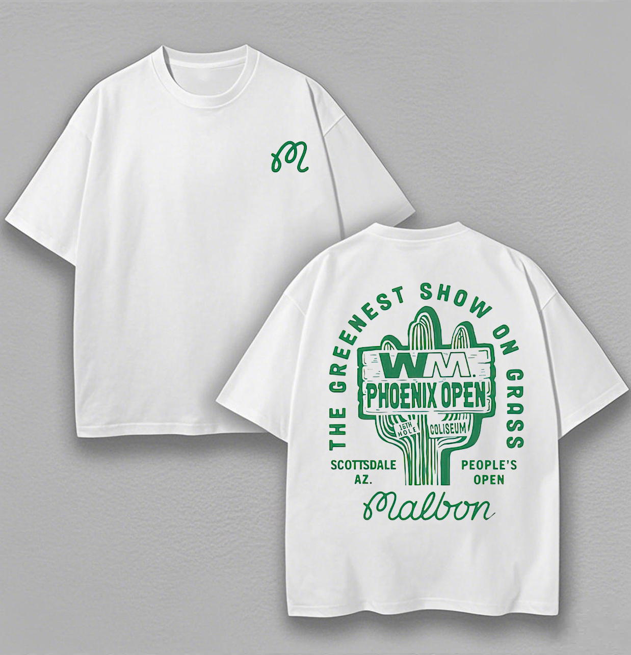 2025 WM Phoenix Open Malbon Golf Printed Unisex Oversized T-shirts Image - 1