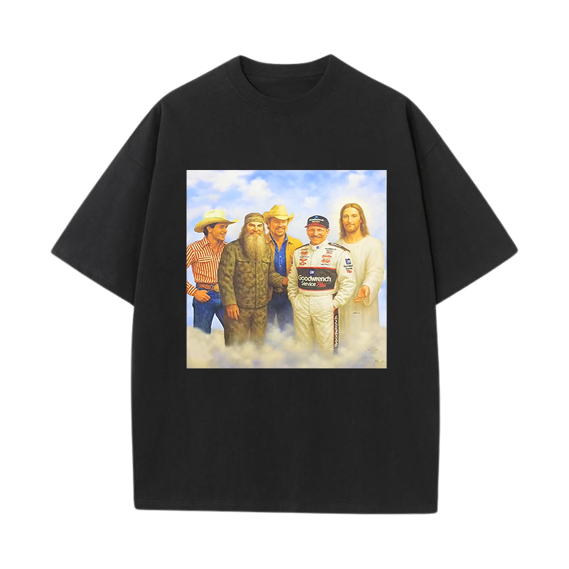 The Real Gang Meetup In Heaven Printed Unisex Oversized T-shirts