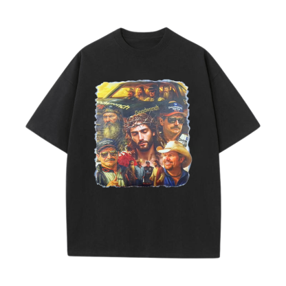 Dale Earnhardt & Jesus Printed Oversized Unisex T-shirts