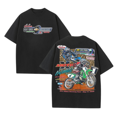 NOS 2000 Glen Helen Motocross Pro National Printed Unisex Oversized T-shirt Image - 10