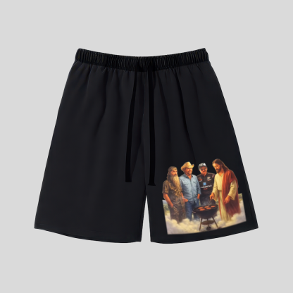 Dale Earnhardt & Jesus Special Barbecue Printed Casual Men's Shorts