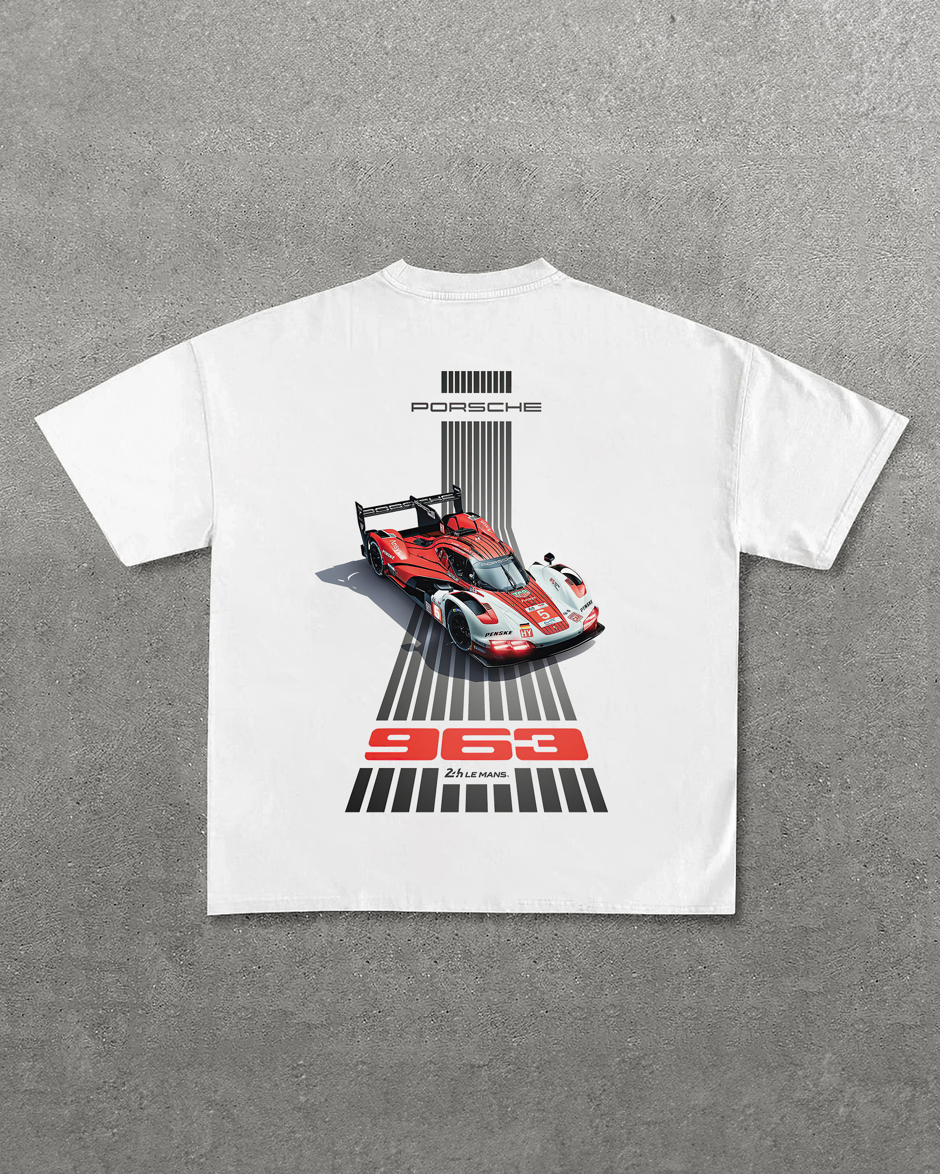 Porsche 963 Racing Car Printed Oversized Unisex T-shirts Image - 1