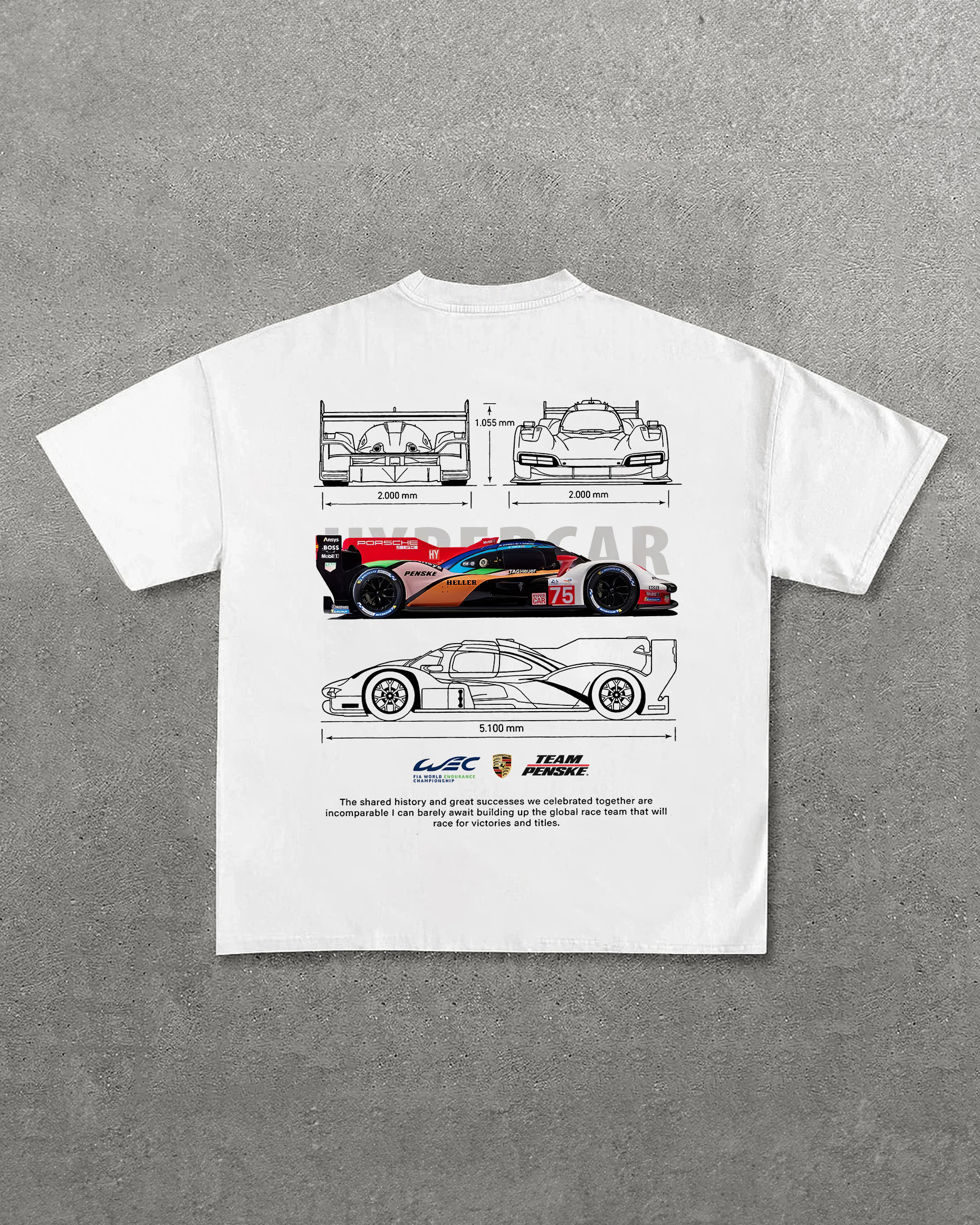 Porsche 963 Printed Oversized Unisex T-shirts Image - 1