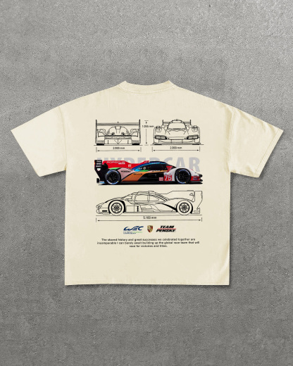 Porsche 963 Printed Oversized Unisex T-shirts Image - 3