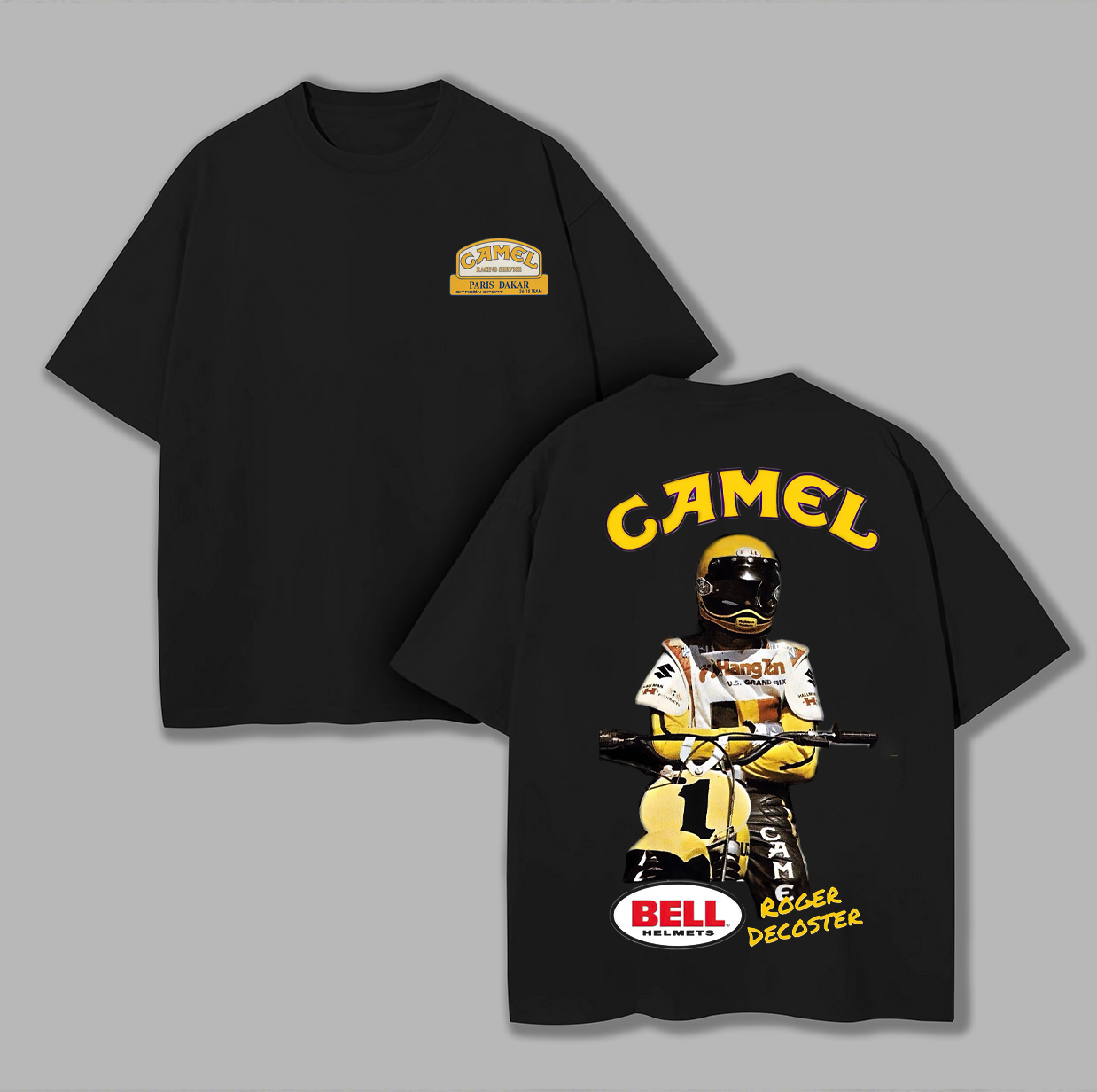 Camel Supercross Printed Unisex Oversized T-shirt