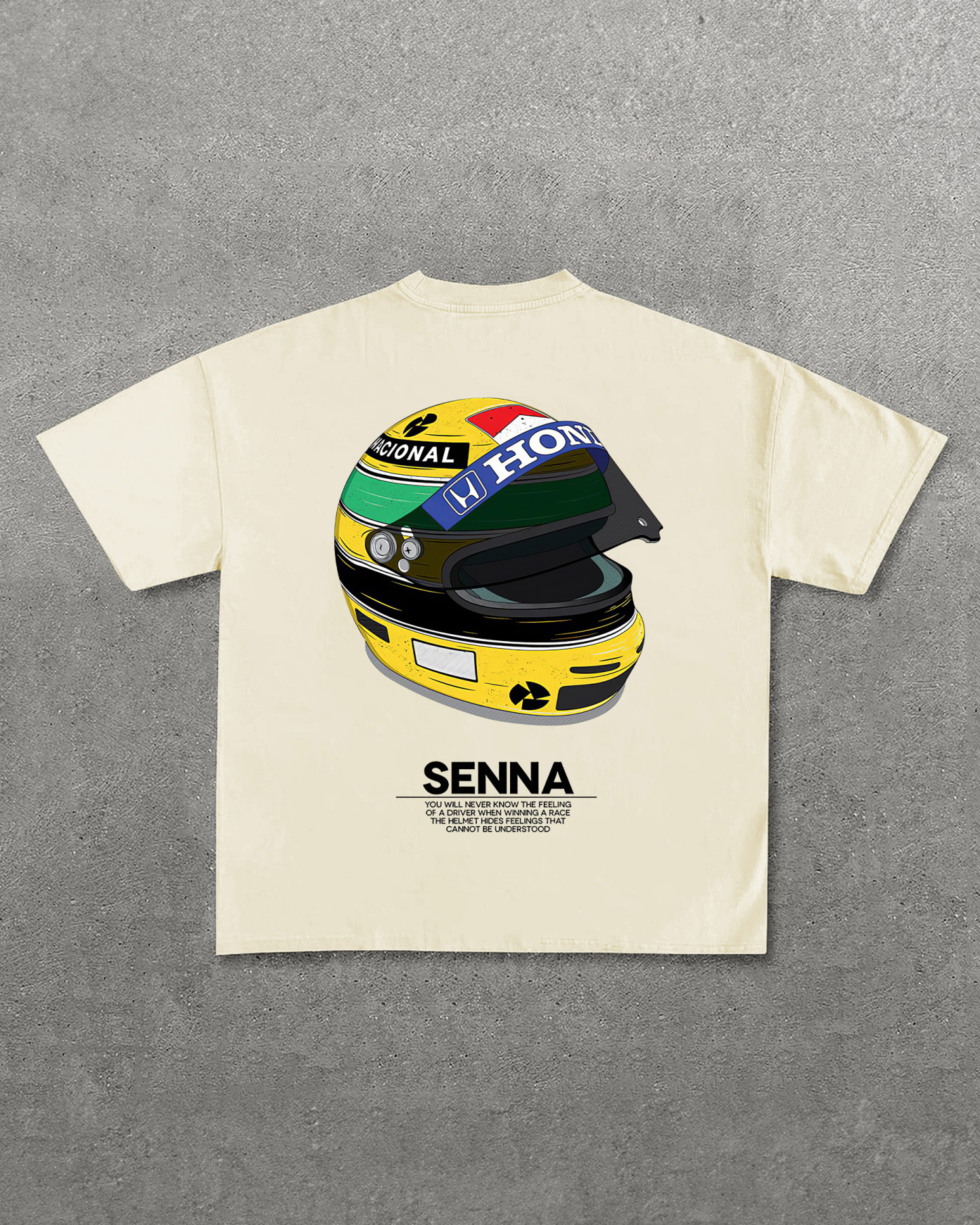 Ayrton Senna Helmet Printed Oversized Unisex T-shirt Image - 3