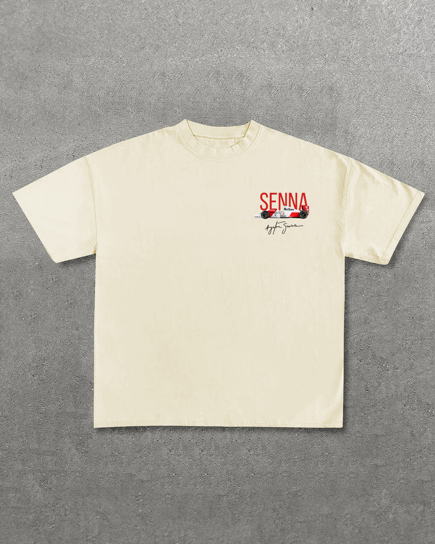 Ayrton Senna Helmet Printed Oversized Unisex T-shirt Image - 4