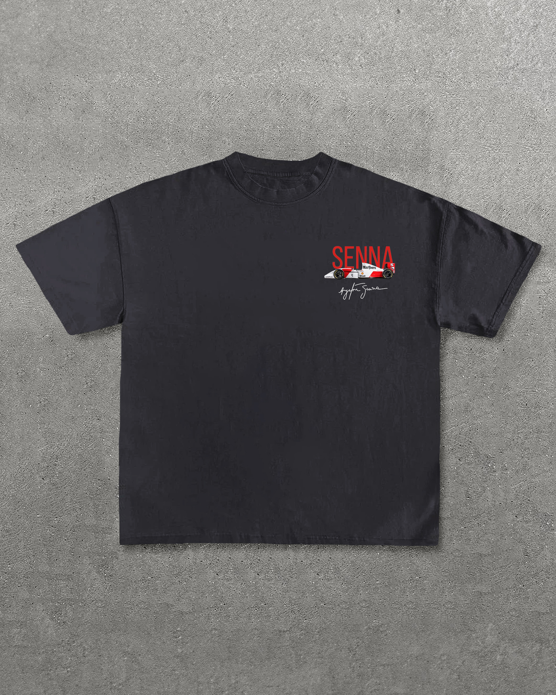 Ayrton Senna Helmet Printed Oversized Unisex T-shirt Image - 8