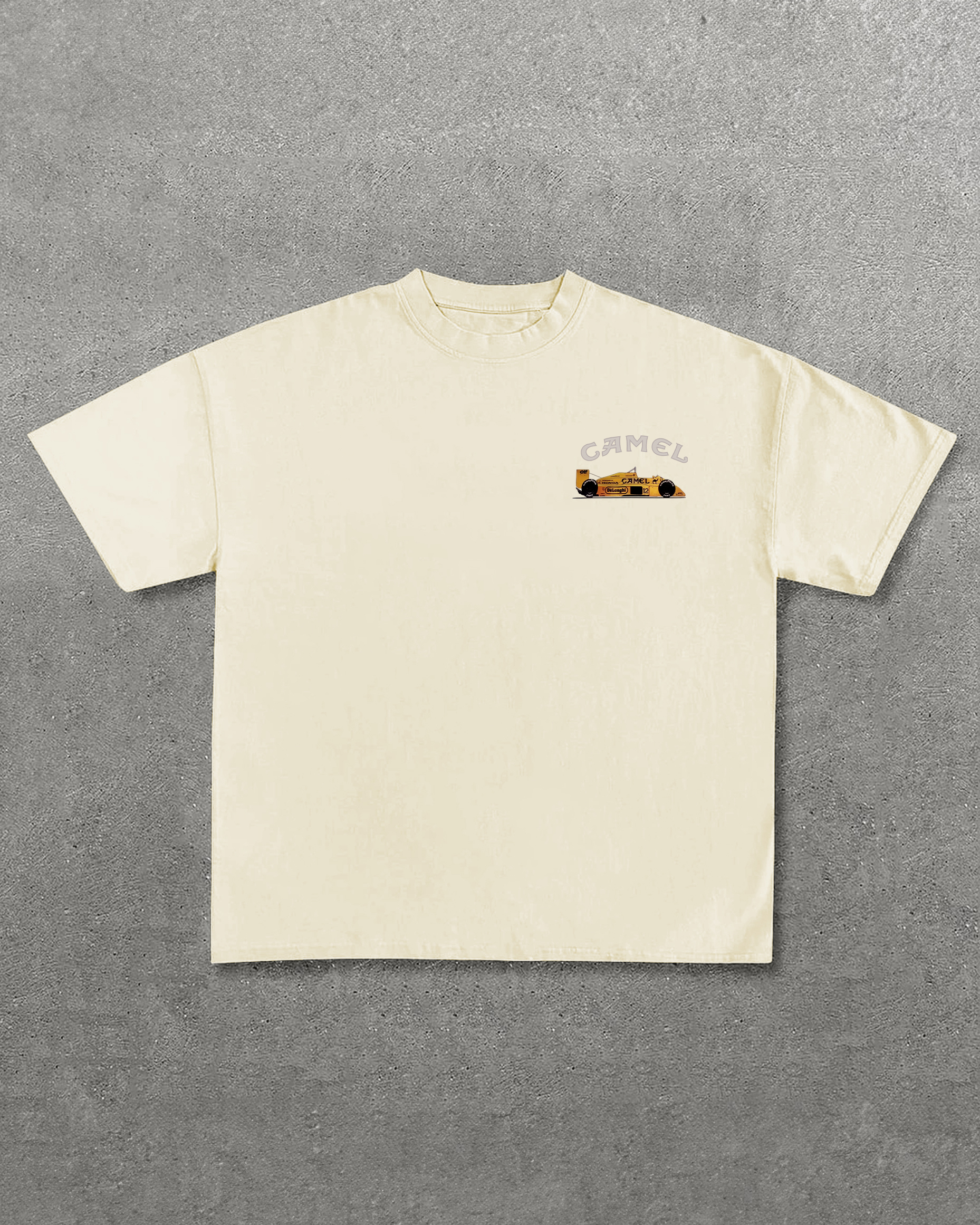 Camel Lotus 99t Printed Oversized Unisex T-shirt Image - 4