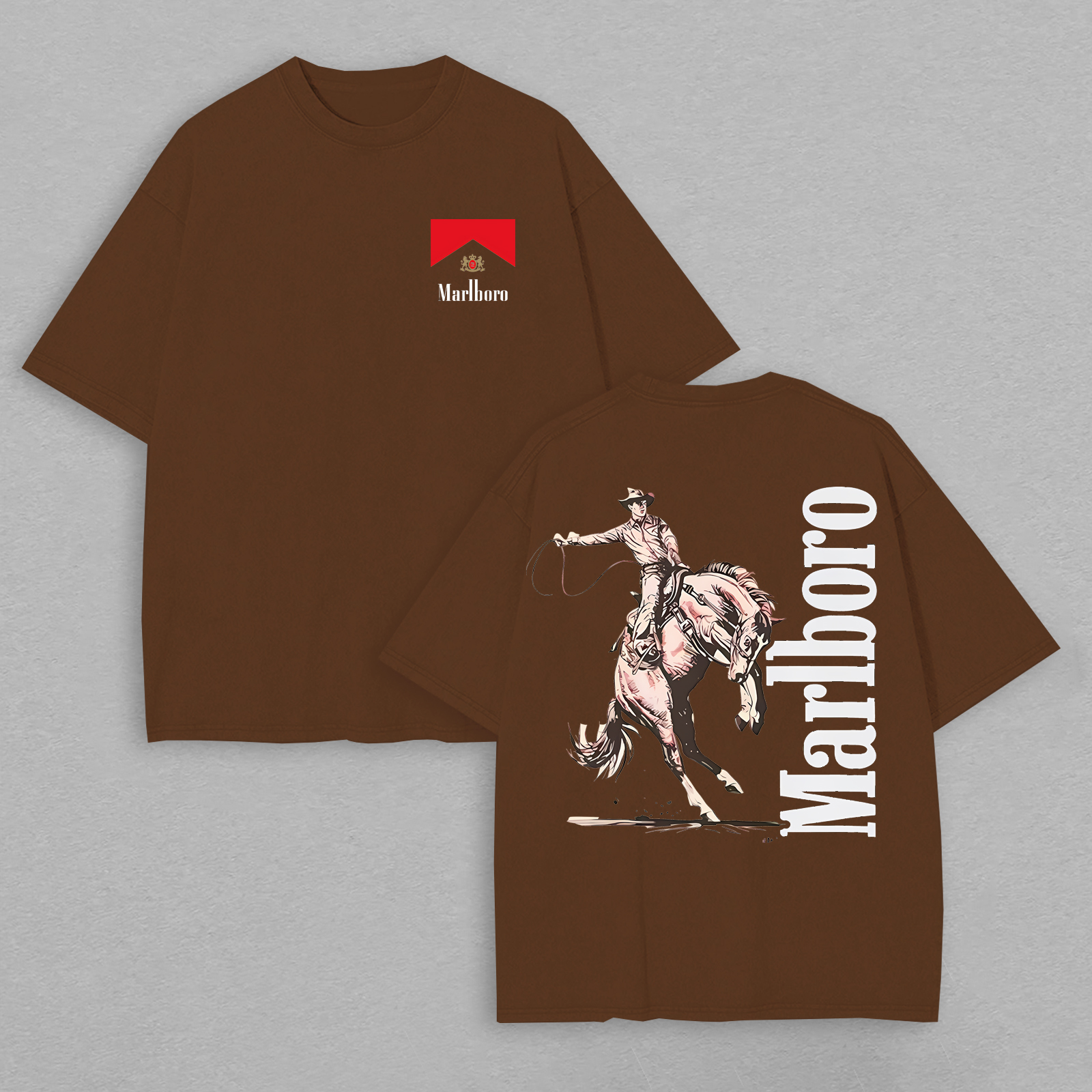 Marlboro Printed Oversized Unisex T-shirt Image - 4