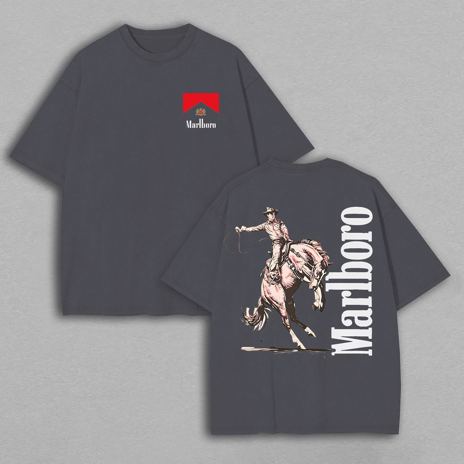 Marlboro Printed Oversized Unisex T-shirt Image - 7