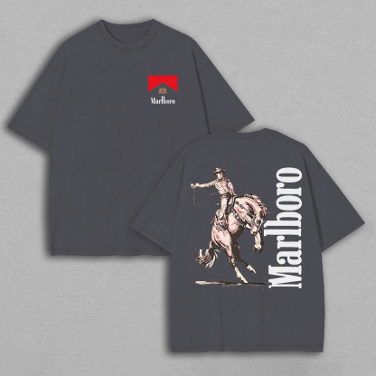 Marlboro Printed Oversized Unisex T-shirt Image - 7