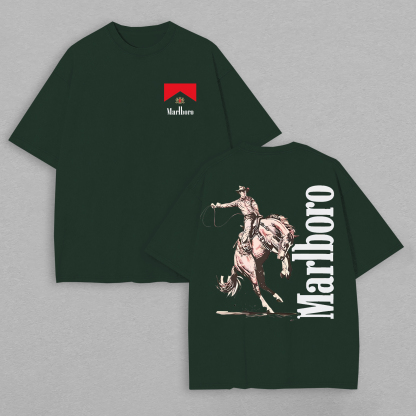 Marlboro Printed Oversized Unisex T-shirt Image - 5