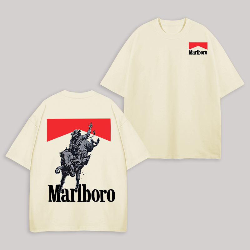 Vintage Marlboro Printed Unisex Oversized T-shirt Image - 3