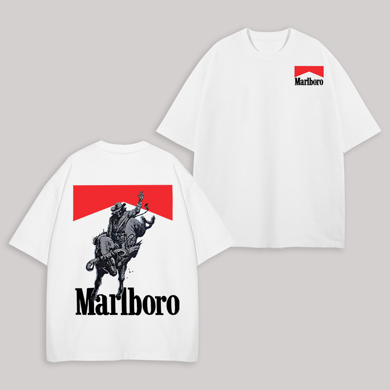 Vintage Marlboro Printed Unisex Oversized T-shirt Image - 4