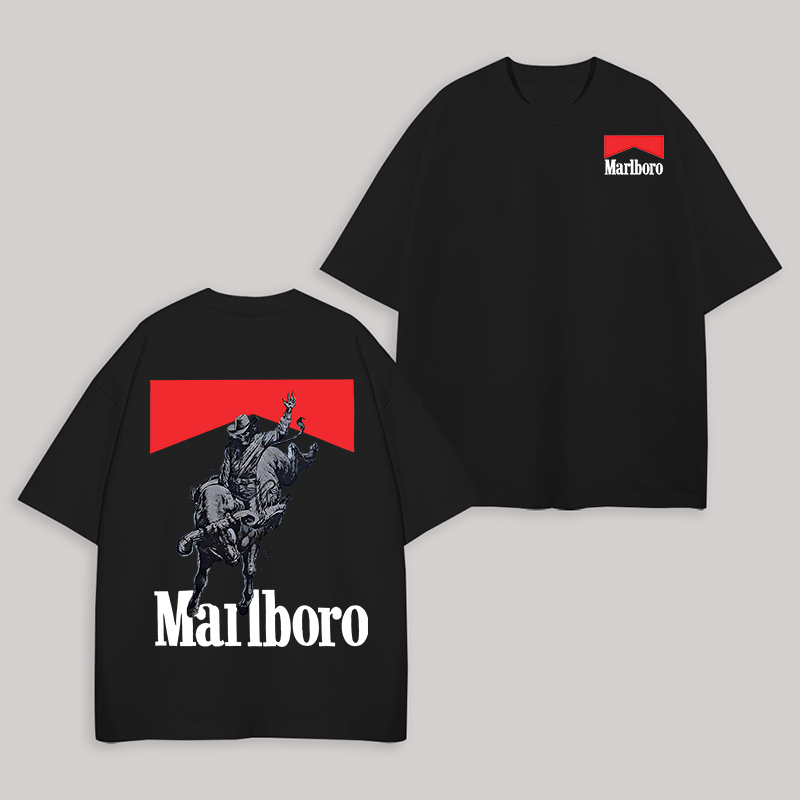 Vintage Marlboro Printed Unisex Oversized T-shirt Image - 6