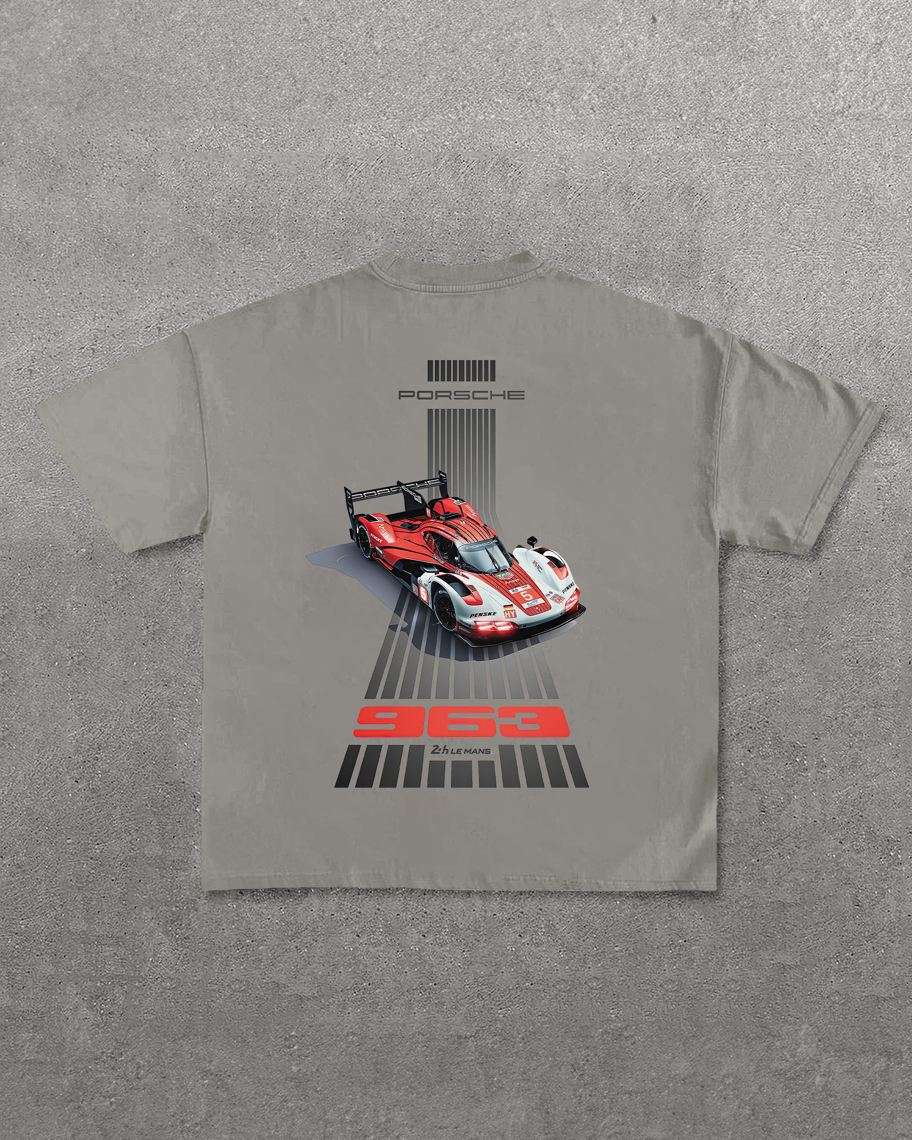 Porsche 963 Racing Car Printed Oversized Unisex T-shirts Image - 5