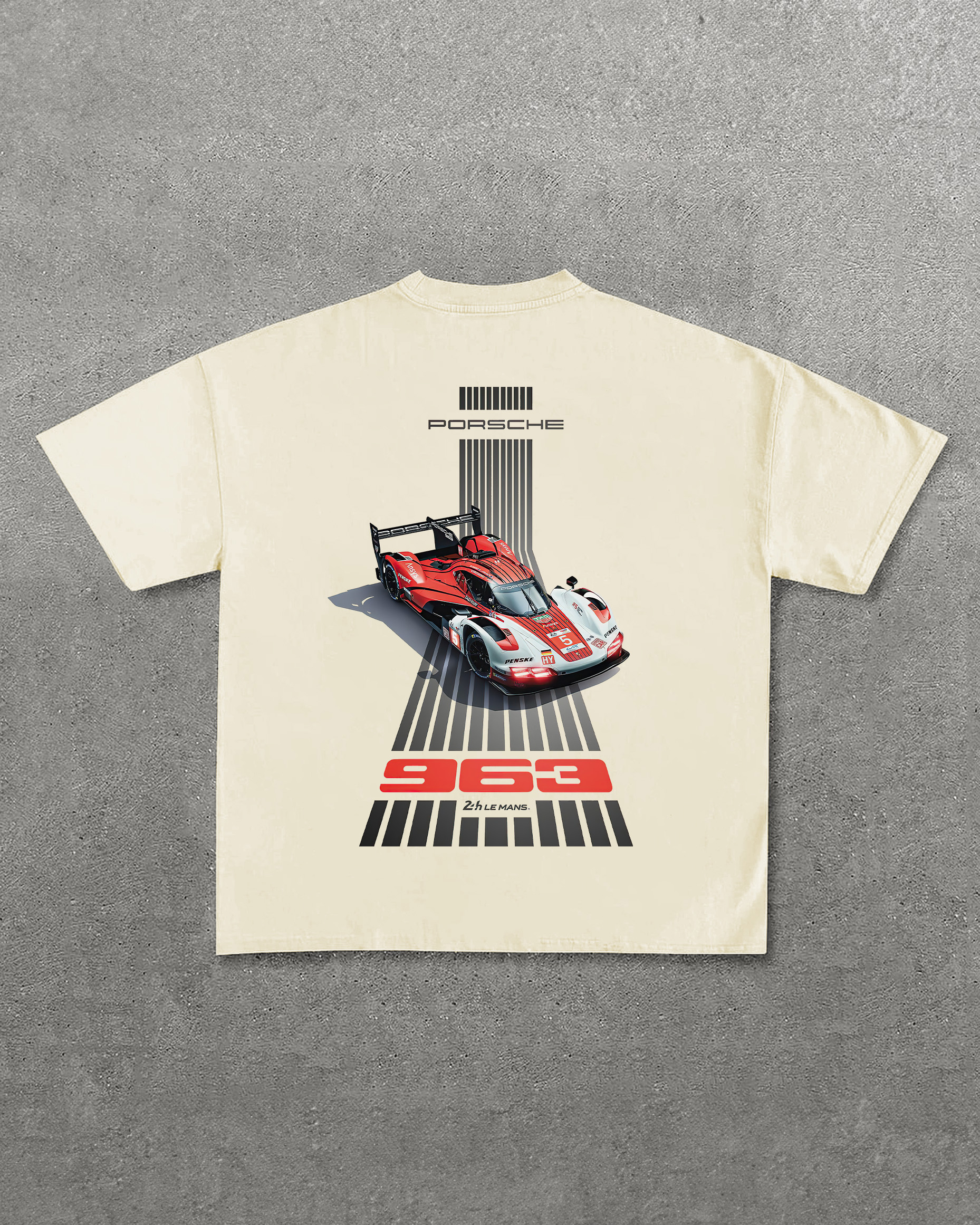 Porsche 963 Racing Car Printed Oversized Unisex T-shirts Image - 7