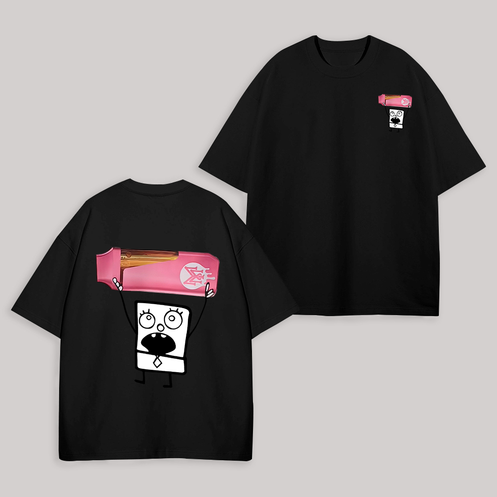 Cute DoodleBob Printed Unisex Oversized T-shirts Image - 2