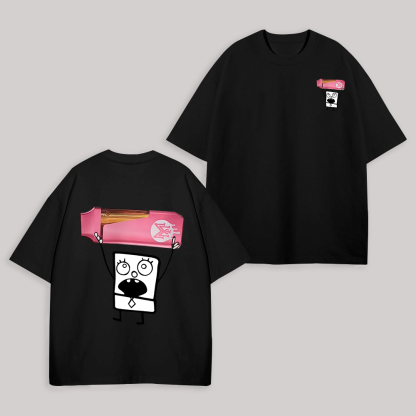 Cute DoodleBob Printed Unisex Oversized T-shirts Image - 2