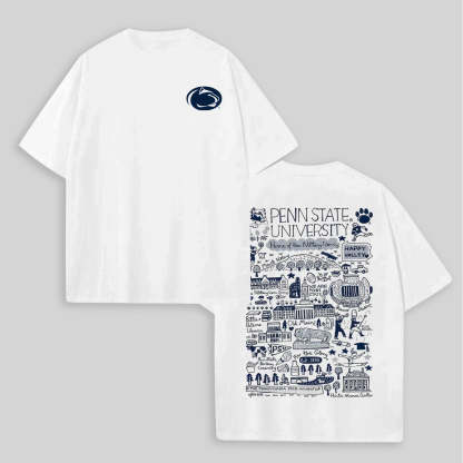 Penn State University Printed Unisex Oversized T-shirts Image - 2