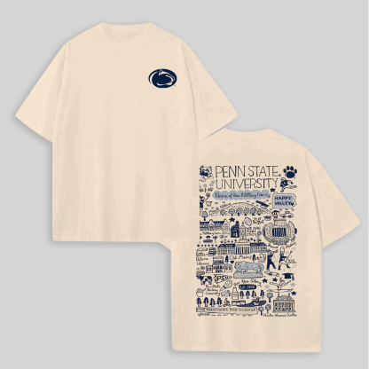 Penn State University Printed Unisex Oversized T-shirts Image - 1