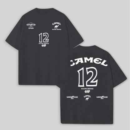 Camel Racing Vintage Printed Unisex T-shirt Image - 7