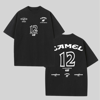Camel Racing Vintage Printed Unisex T-shirt Image - 3