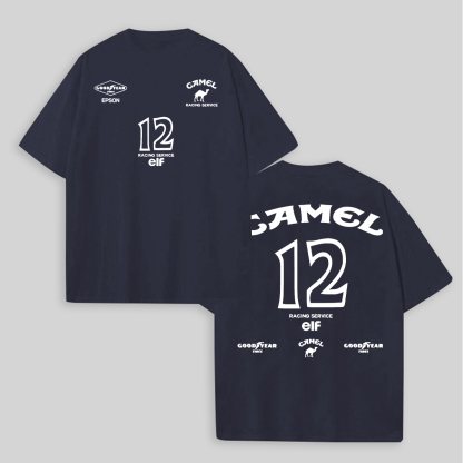 Camel Racing Vintage Printed Unisex T-shirt Image - 4