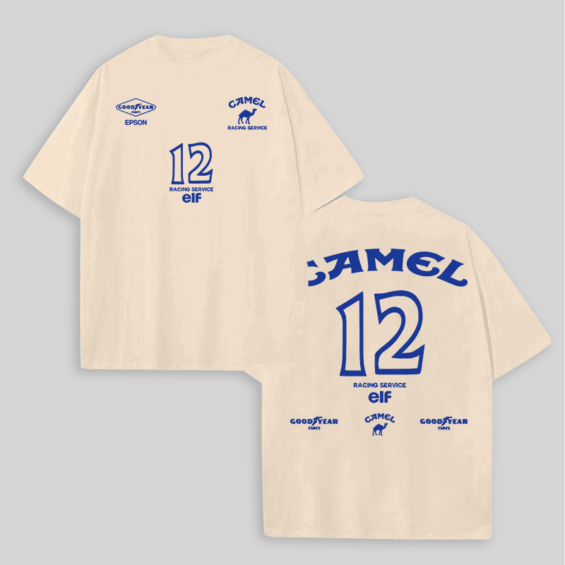 Camel Racing Vintage Printed Unisex T-shirt Image - 1