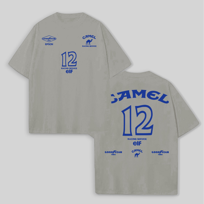 Camel Racing Vintage Printed Unisex T-shirt Image - 9