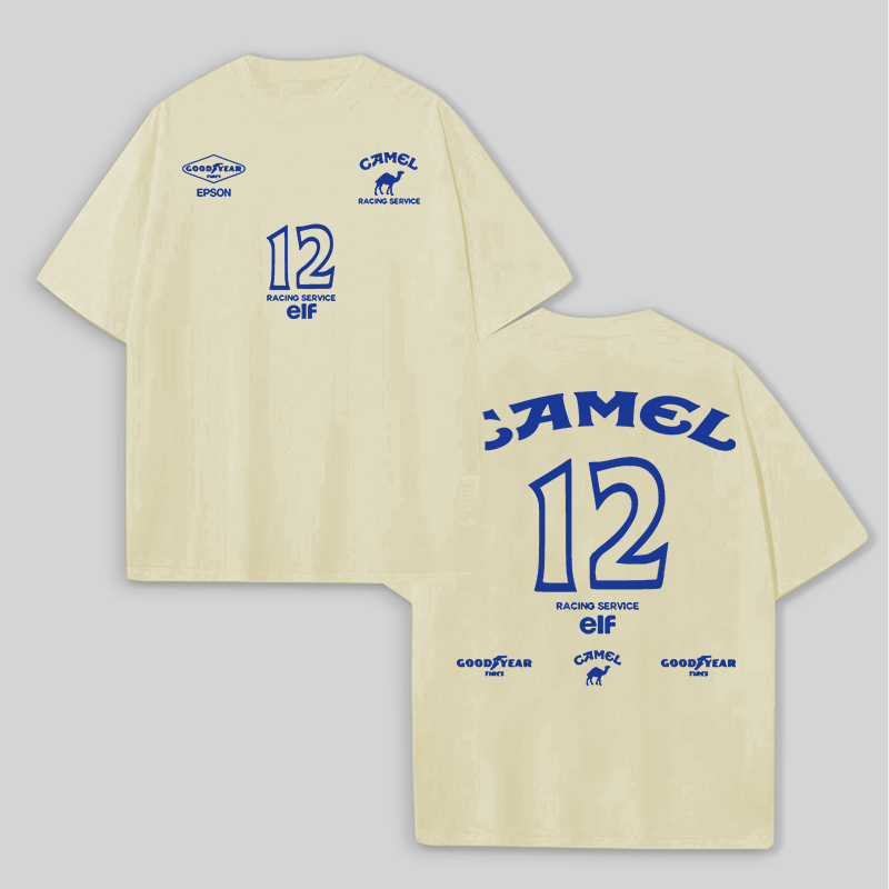 Camel Racing Vintage Printed Unisex T-shirt Image - 10