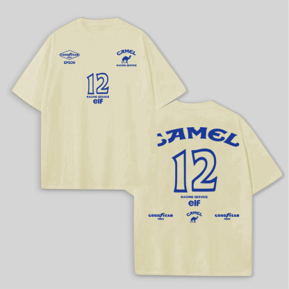 Camel Racing Vintage Printed Unisex T-shirt Image - 10