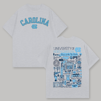 University of North Carolina Printed Oversized Unisex T-shirts Image - 1