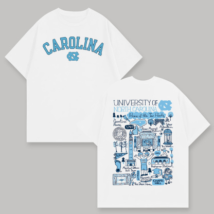 University of North Carolina Printed Oversized Unisex T-shirts Image - 2