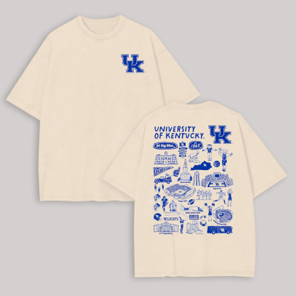 University of Kentucky Printed Oversized Unisex T-shirt Image - 1