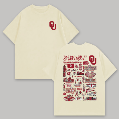 The University of Oklahoma Printed Oversized Unisex T-shirts Image - 2