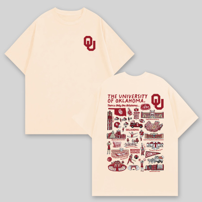 The University of Oklahoma Printed Oversized Unisex T-shirts Image - 3