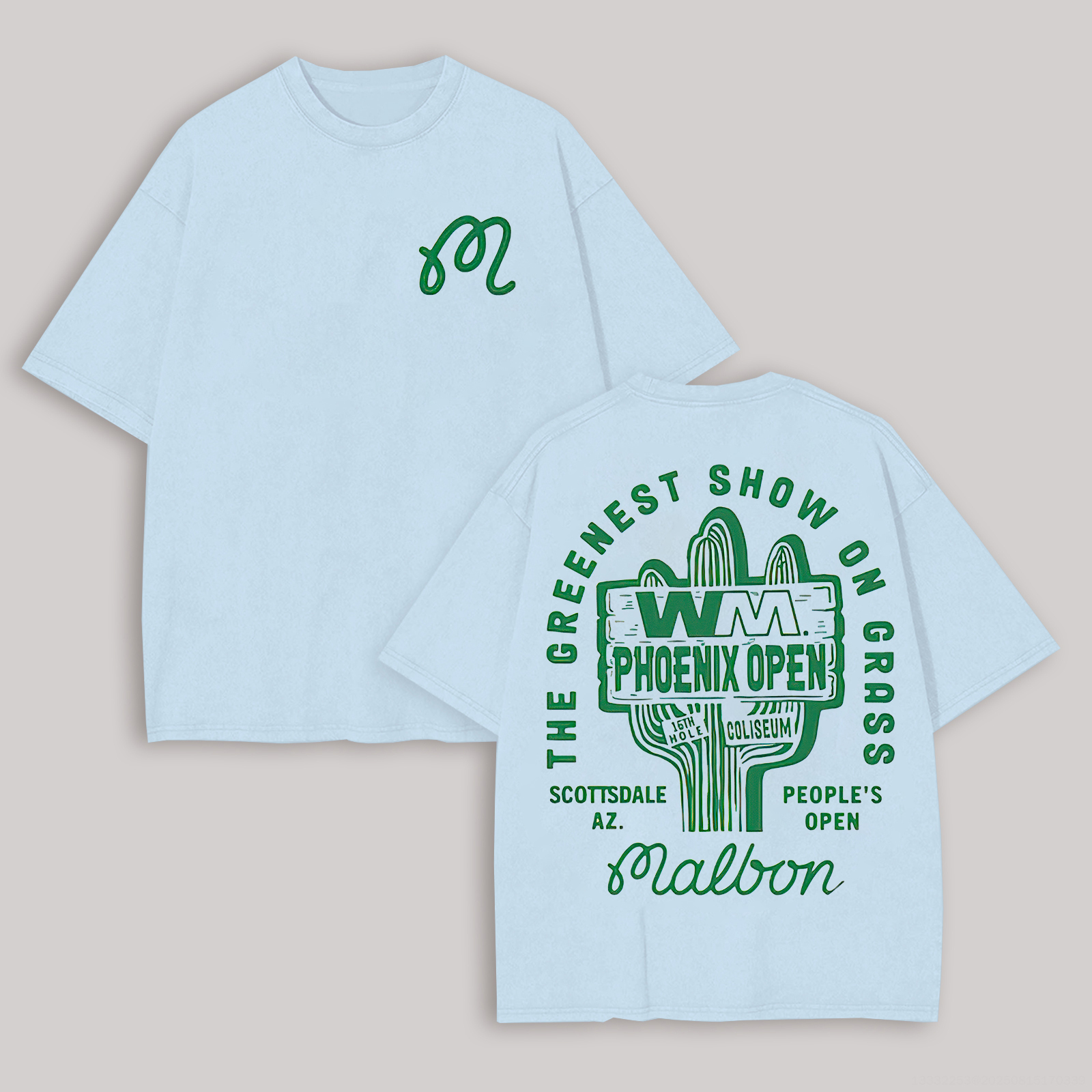 2025 WM Phoenix Open Malbon Golf Printed Unisex Oversized T-shirts Image - 6