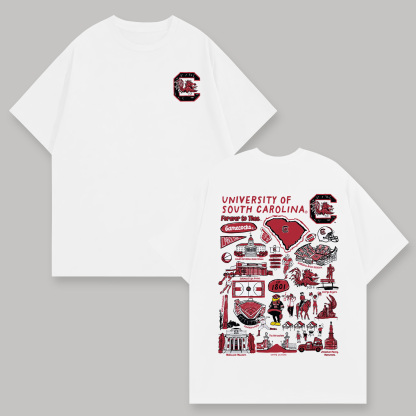 University of South Carolina Printed Oversized Unisex T-shirts Image - 1