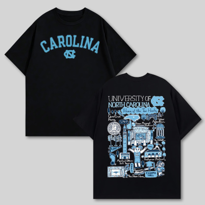 University of North Carolina Printed Oversized Unisex T-shirts Image - 3