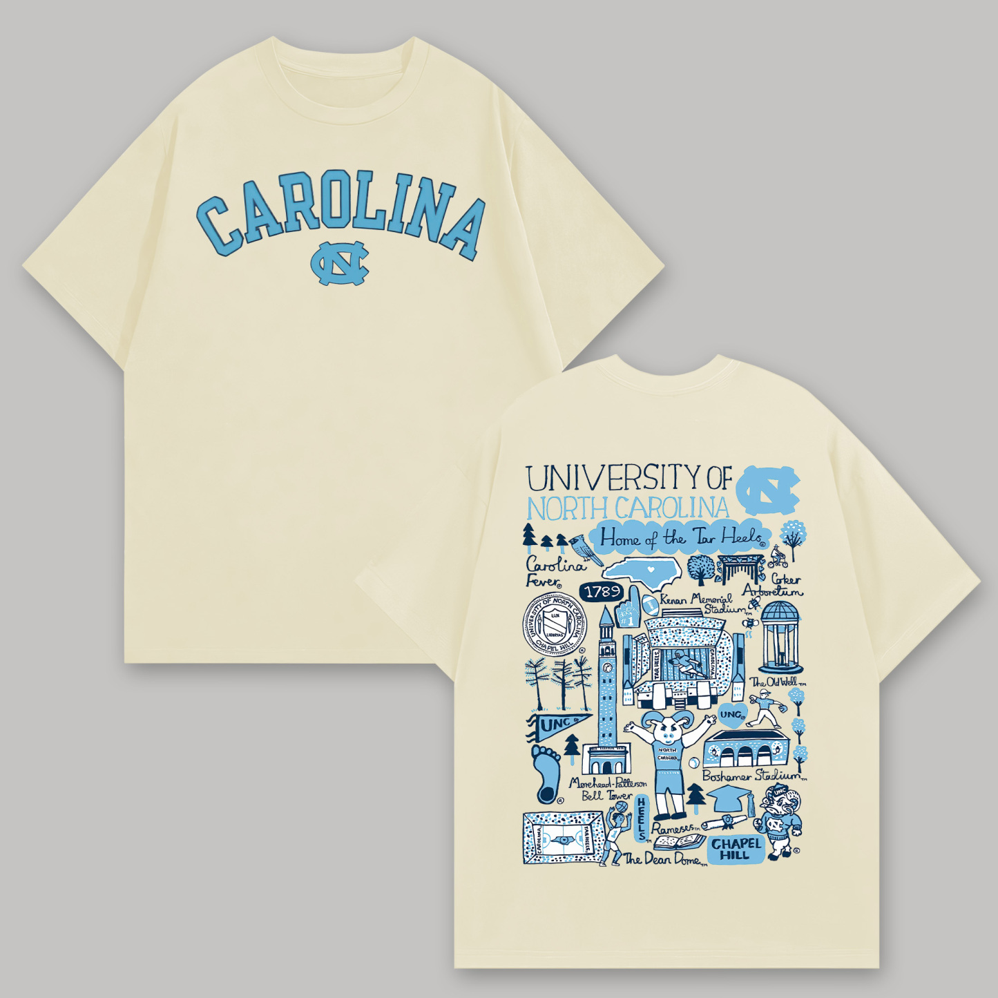 University of North Carolina Printed Oversized Unisex T-shirts Image - 8