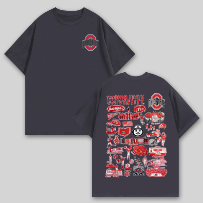 The Ohio State University Printed Oversized Unisex T-shirts Image - 9