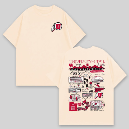 University of Utah Printed Oversized Unisex T-shirts Image - 2