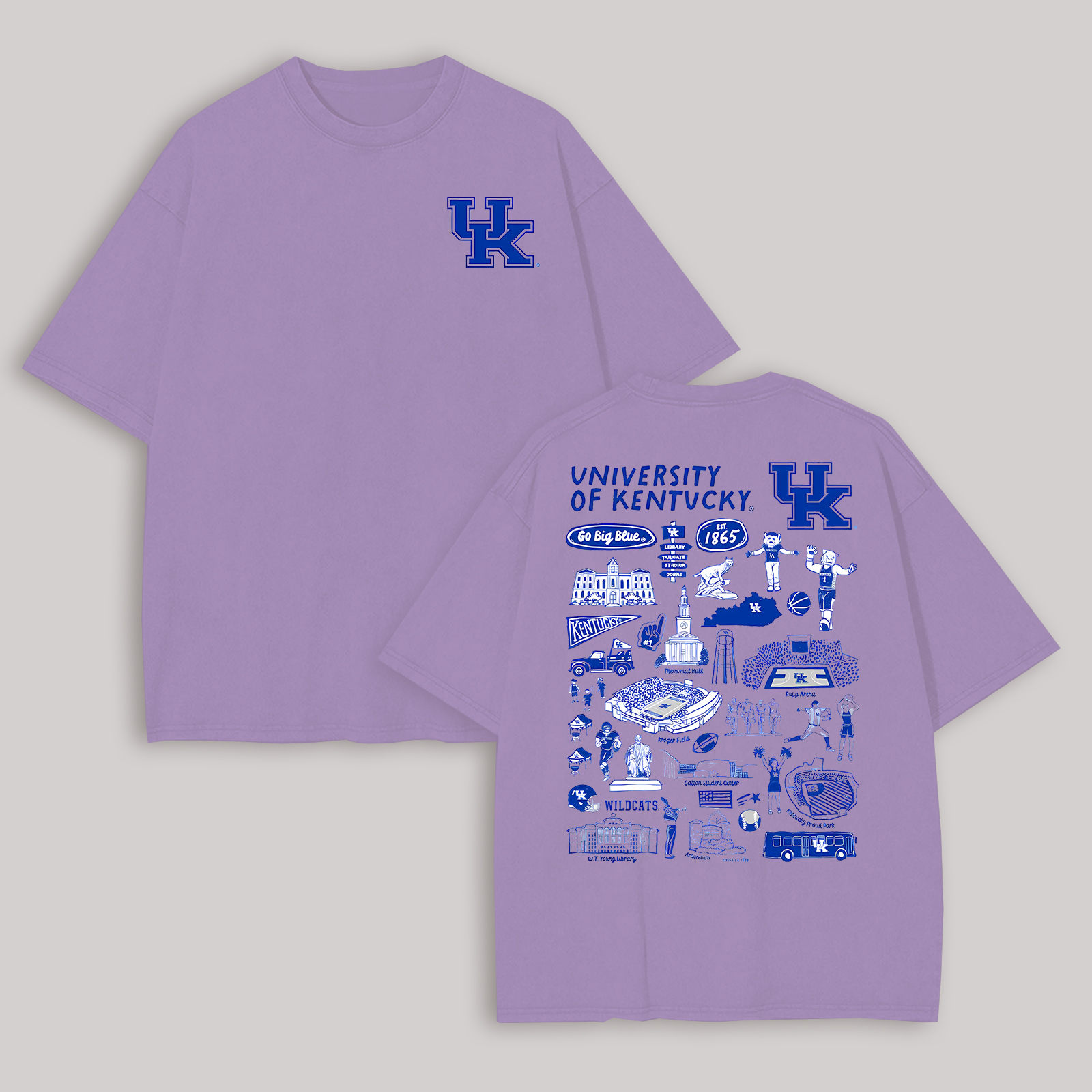 University of Kentucky Printed Oversized Unisex T-shirt Image - 9