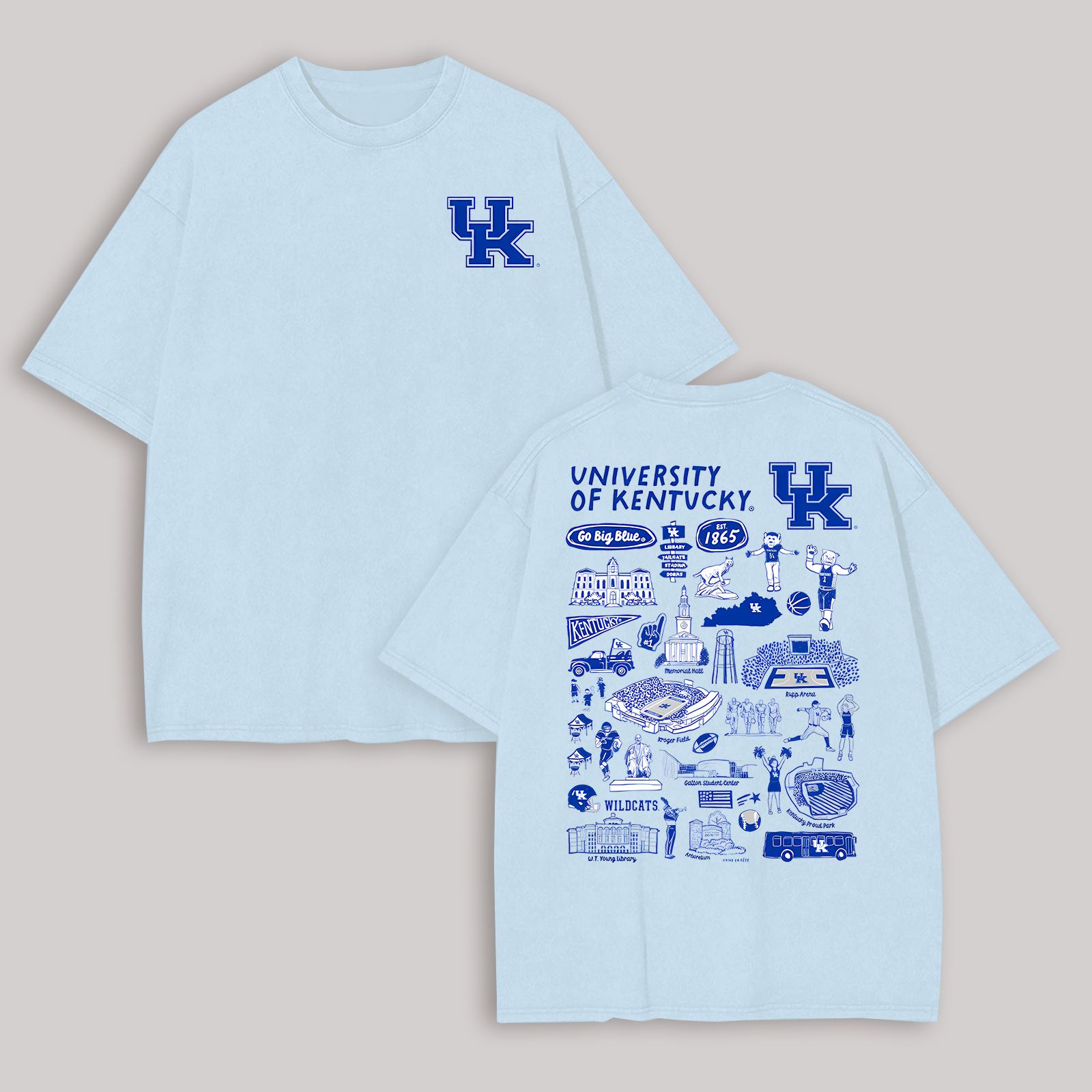 University of Kentucky Printed Oversized Unisex T-shirt Image - 7