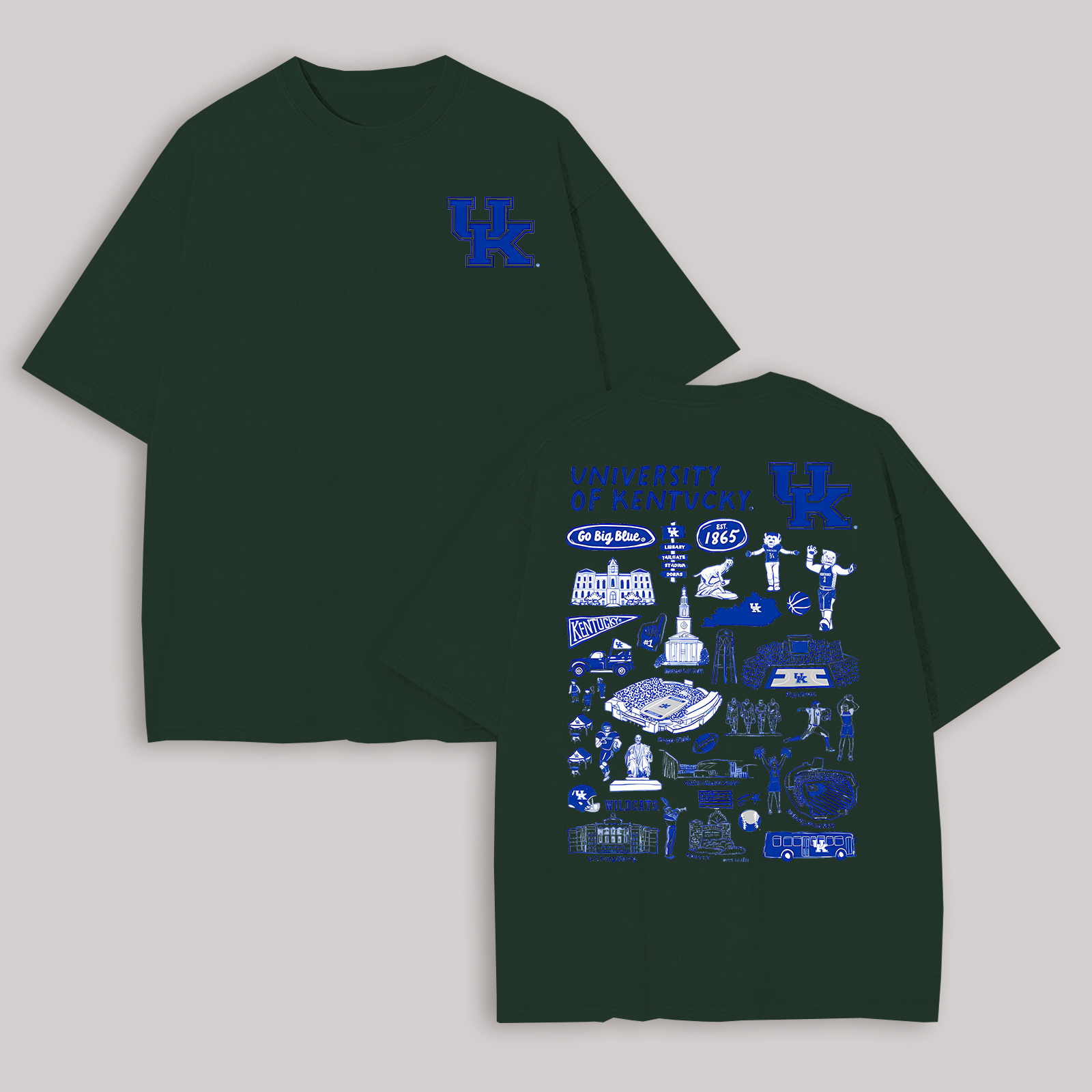 University of Kentucky Printed Oversized Unisex T-shirt Image - 12