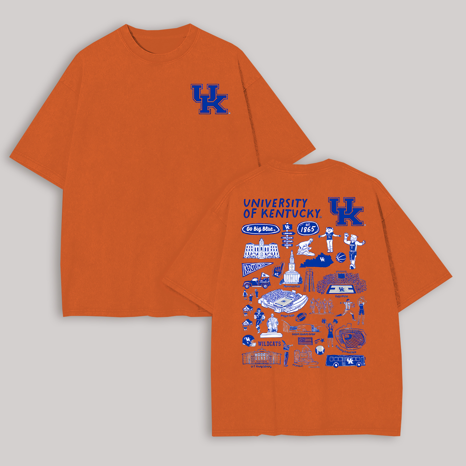 University of Kentucky Printed Oversized Unisex T-shirt Image - 4